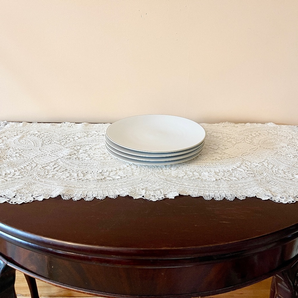 Set of Four Wedgwood Vera Color Vera Wang Salad Plates. White.